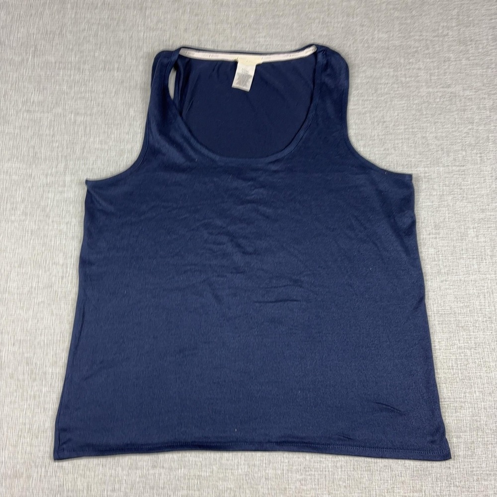 Lucky Brand Tank Top Womens XL Blue Scoop Neck Sleeveless Stretch Jersey Basic